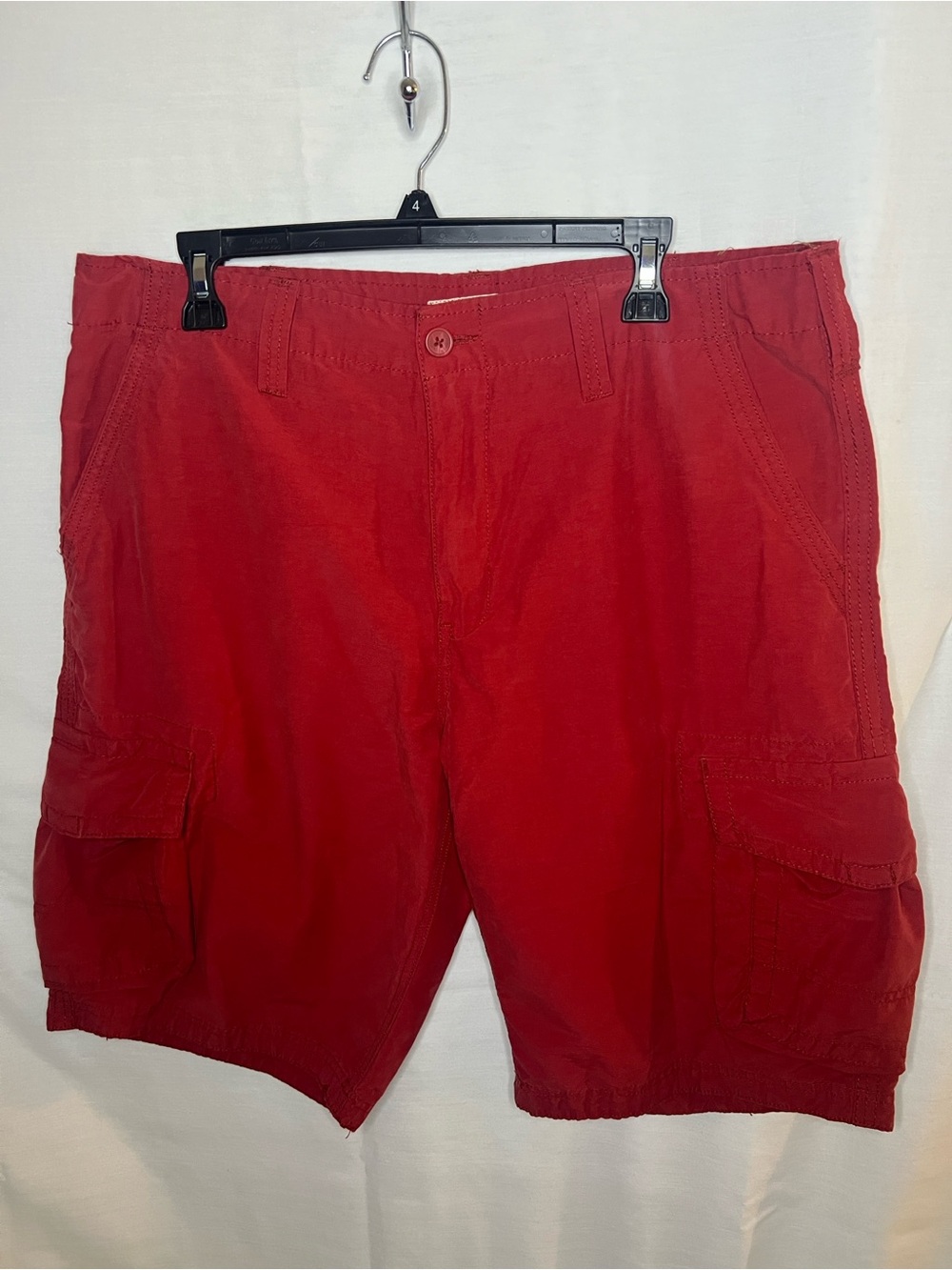 urban pipeline Men's Red Cargo Shorts with Utility Pockets